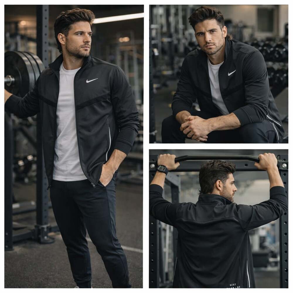 Nike Running Division Dri-FIT Full Zip Jacket Black Textured XL Men
